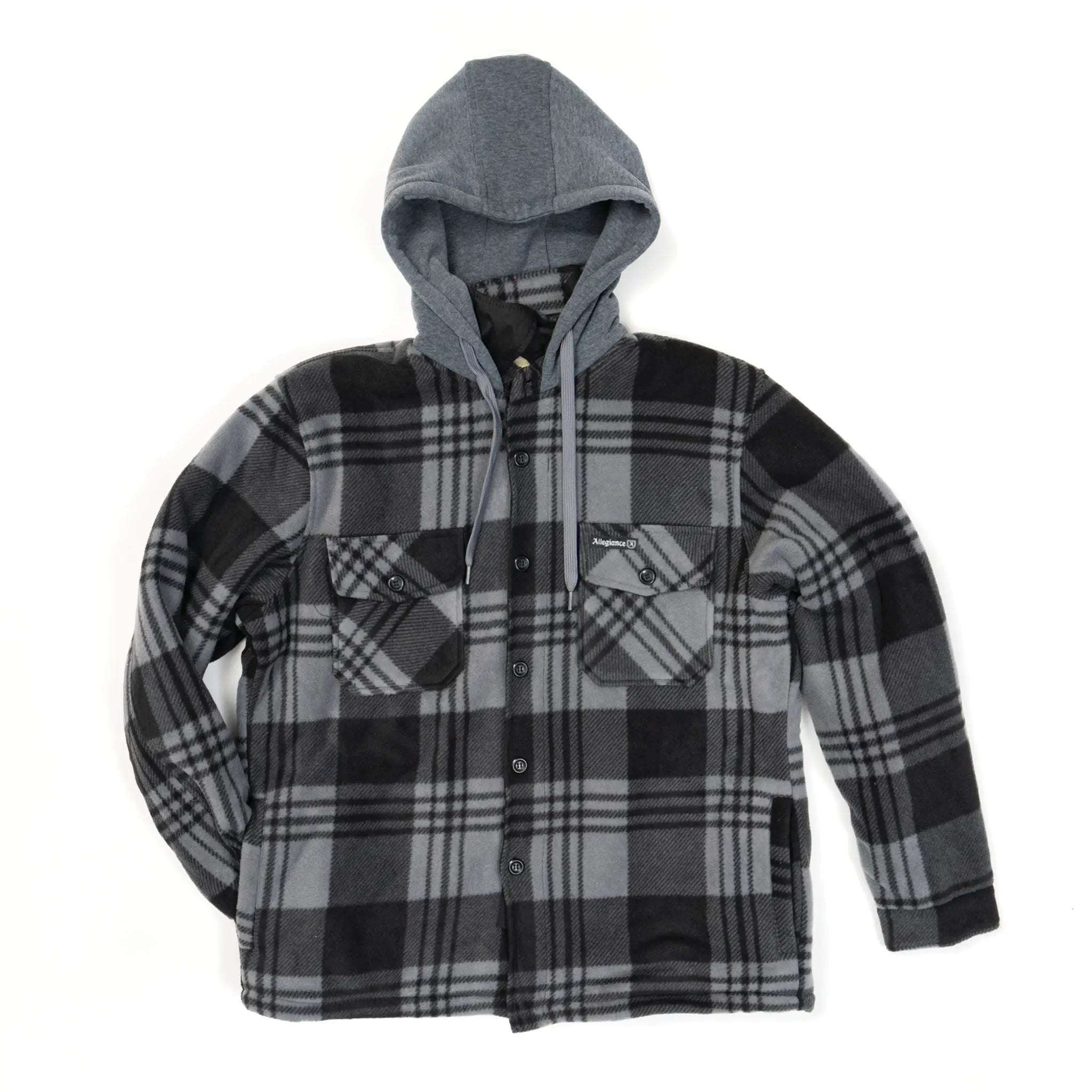Black sales flannel hoodie