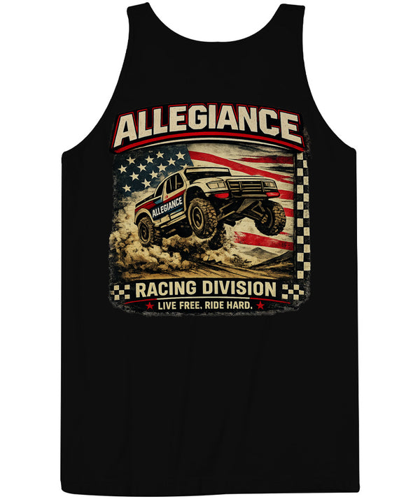 Racing Division Tank back graphic off road truck American flag design