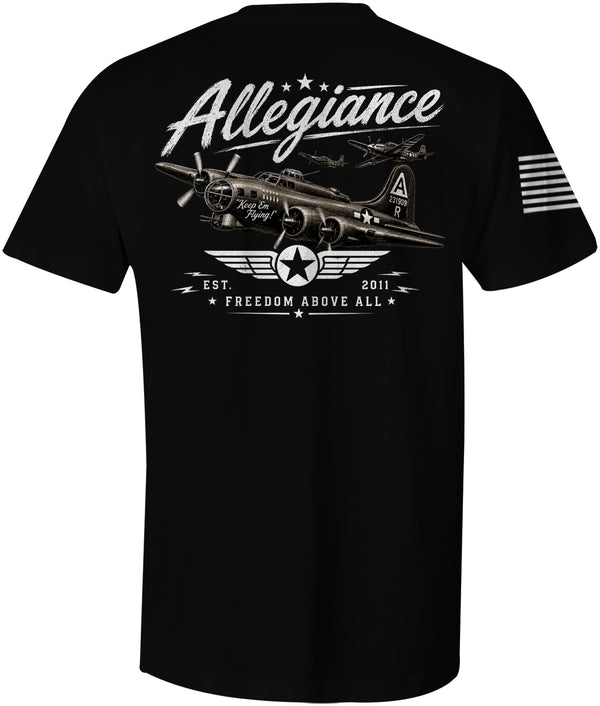 Allegiance Keep Em Flying Tee black vintage military bomber graphic t-shirt